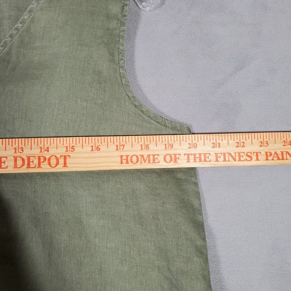 Andrea Jovine Top Womens M Green 100% Linen Sleeveless Beach Boho Coastal Chic - Picture 3 of 7